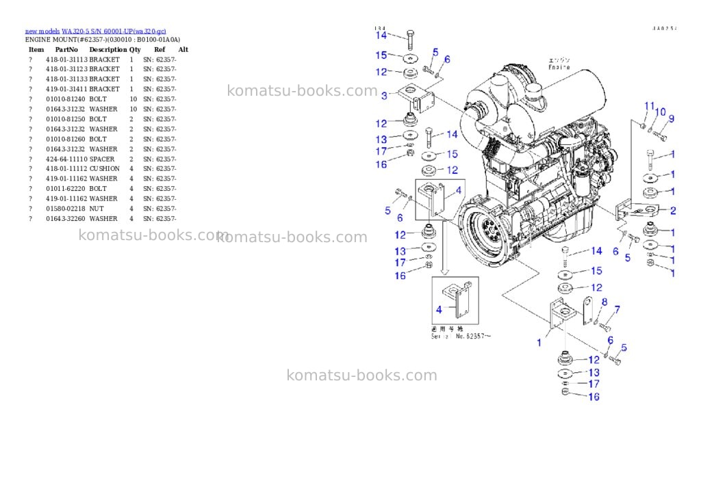 Komatsu WA320-5 S/N 60001-UP Parts catalog cover Komatsu WA320-5 S/N 60001-UP Parts catalog cover
