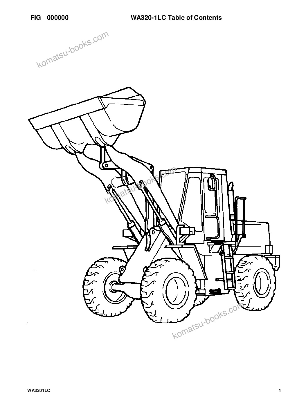 Komatsu wa320-1lc s/n a25001-up Parts catalog cover Komatsu wa320-1lc s/n a25001-up Parts catalog cover