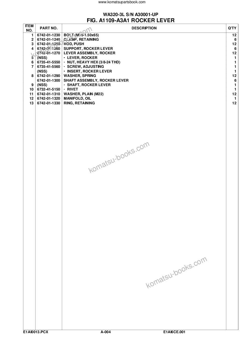 Komatsu wa320-3l s/n a30001-up Parts catalog cover Page 7 Komatsu wa320-3l s/n a30001-up Parts catalog cover Page 7
