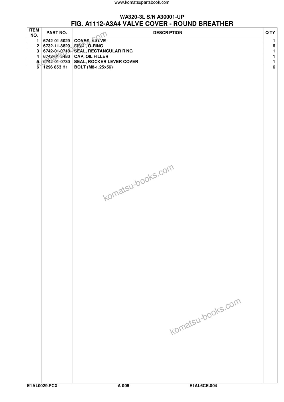 Komatsu wa320-3l s/n a30001-up Parts catalog cover Page 9 Komatsu wa320-3l s/n a30001-up Parts catalog cover Page 9