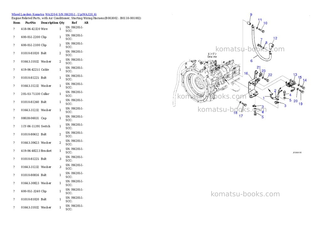 Komatsu wa320-6 s/n h62051 - up Parts catalog cover Page 3 Komatsu wa320-6 s/n h62051 - up Parts catalog cover Page 3