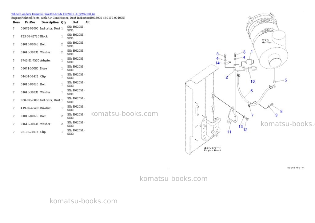 Komatsu wa320-6 s/n h62051 - up Parts catalog cover Page 6 Komatsu wa320-6 s/n h62051 - up Parts catalog cover Page 6