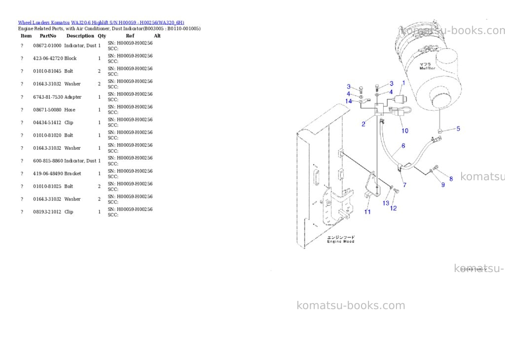Komatsu wa320-6 highlift s/n h00059 - h00256 Parts catalog cover Page 6 Komatsu wa320-6 highlift s/n h00059 - h00256 Parts catalog cover Page 6