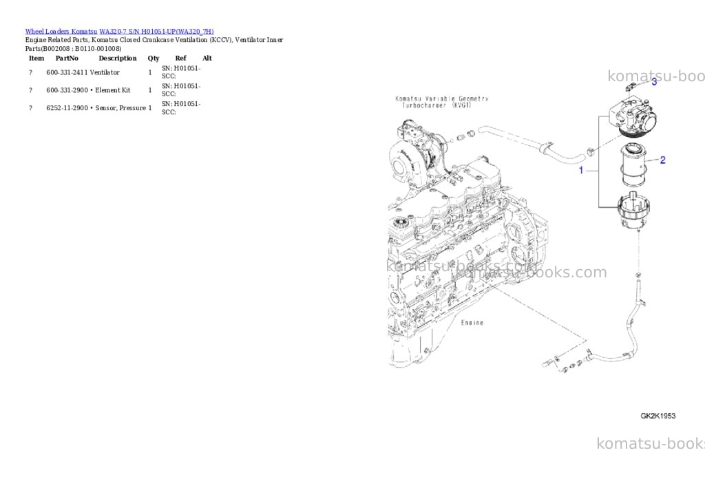 Komatsu wa320-7 s/n h01051-up Parts catalog cover Page 8 Komatsu wa320-7 s/n h01051-up Parts catalog cover Page 8