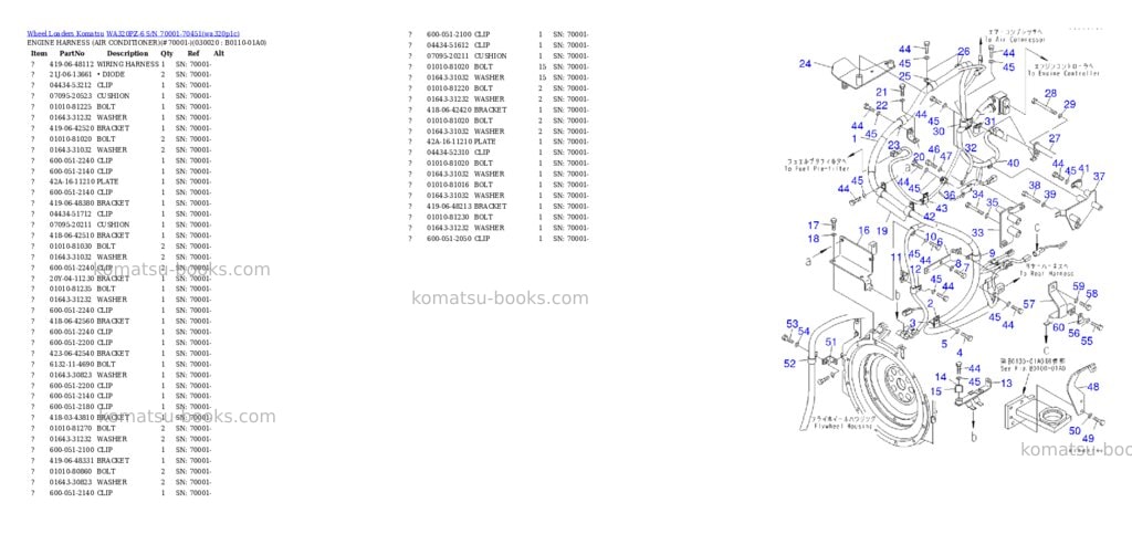 Komatsu wa320pz-6 s/n 70001-70451 for eu Parts catalog cover