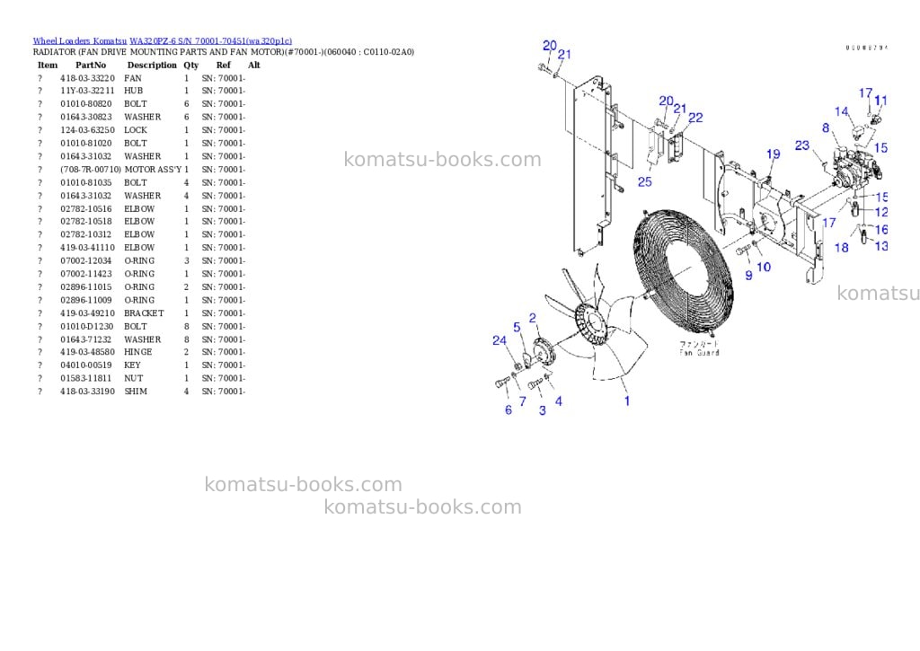 Komatsu wa320pz-6 s/n 70001-70451 for eu Parts catalog cover Page 10