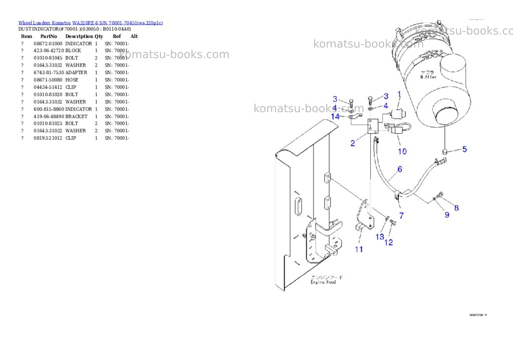 Komatsu wa320pz-6 s/n 70001-70451 for eu Parts catalog cover Page 4