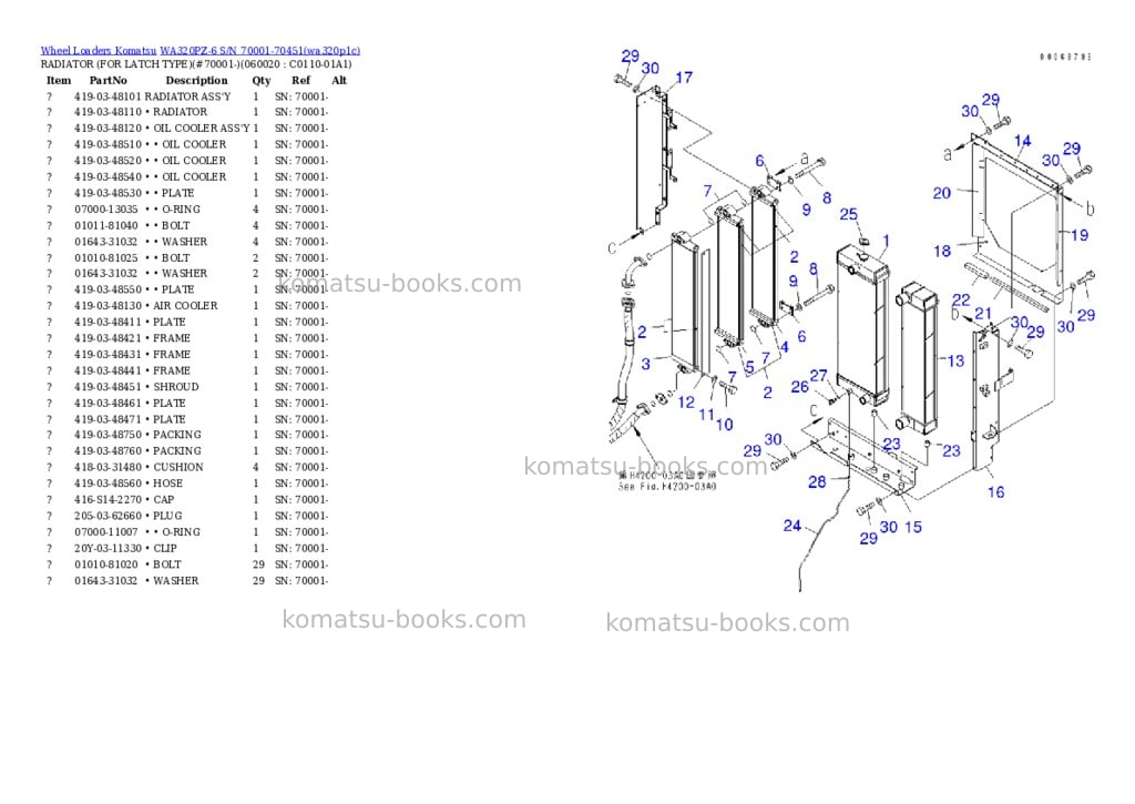 Komatsu wa320pz-6 s/n 70001-70451 for eu Parts catalog cover Page 8