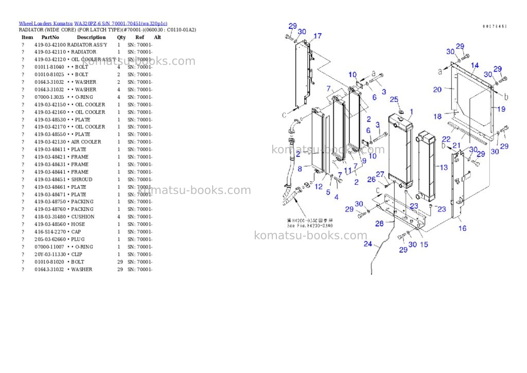 Komatsu wa320pz-6 s/n 70001-70451 for eu Parts catalog cover Page 9