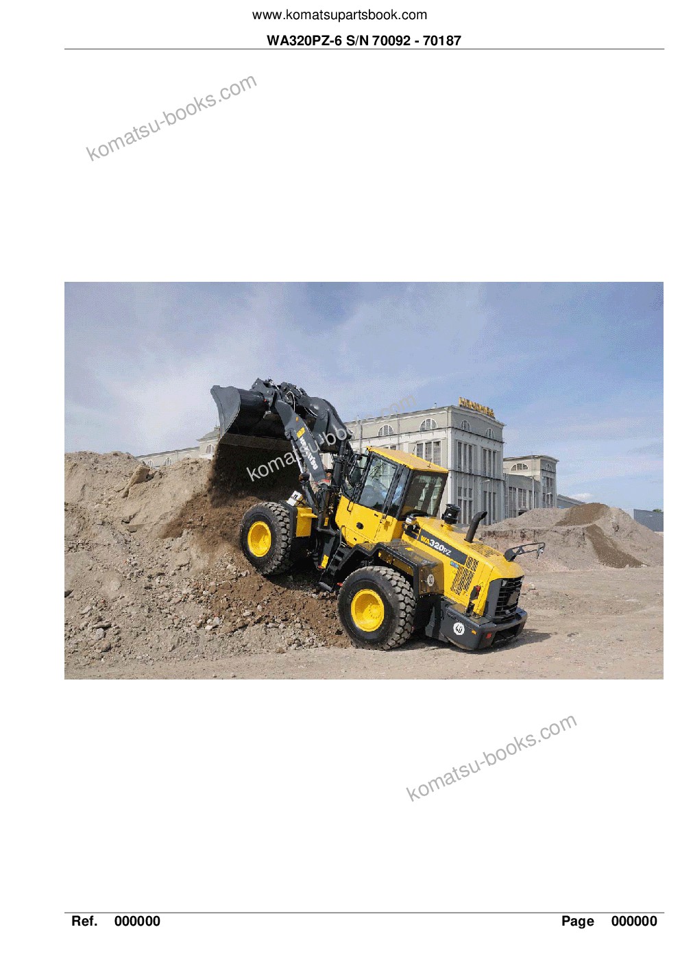 Komatsu wa320pz-6 s/n 70092 - 70187 Parts catalog cover