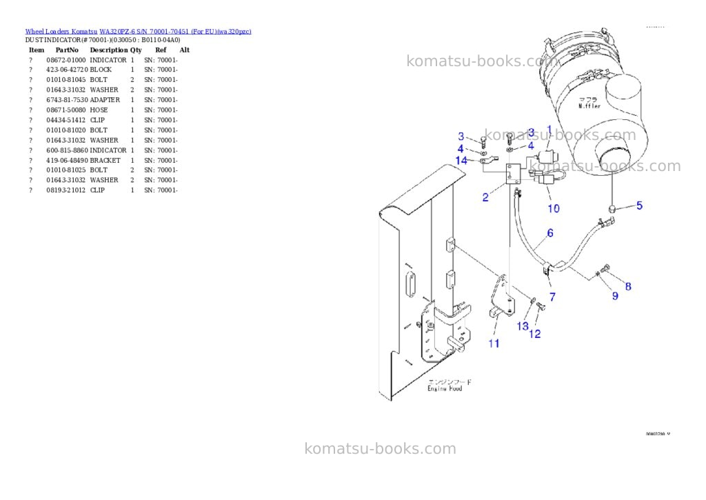 Komatsu WA320PZ-6 S/N 70001-70451 (For EU) Parts catalog cover Page 4