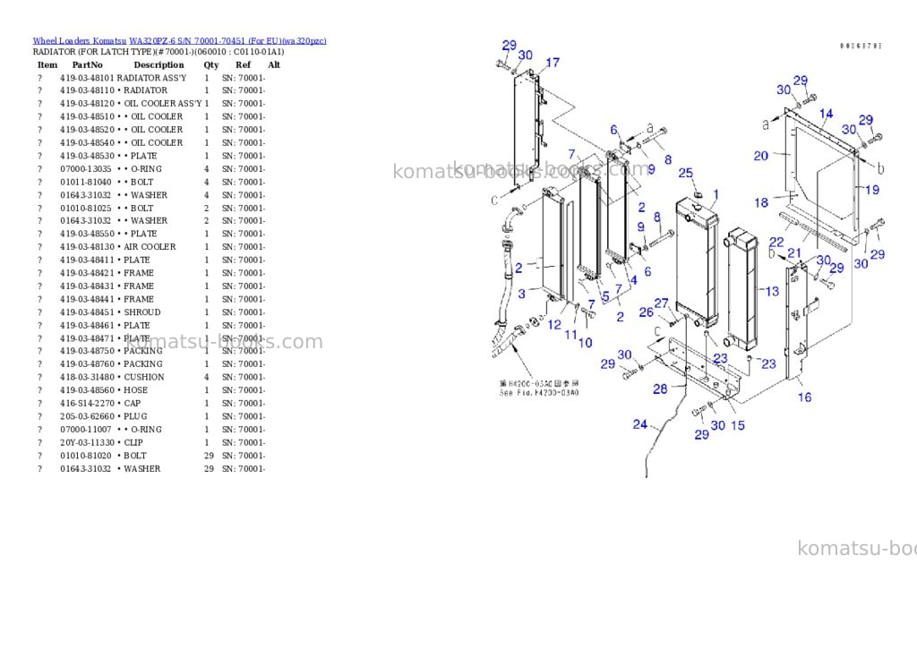 Komatsu WA320PZ-6 S/N 70001-70451 (For EU) Parts catalog cover Page 7