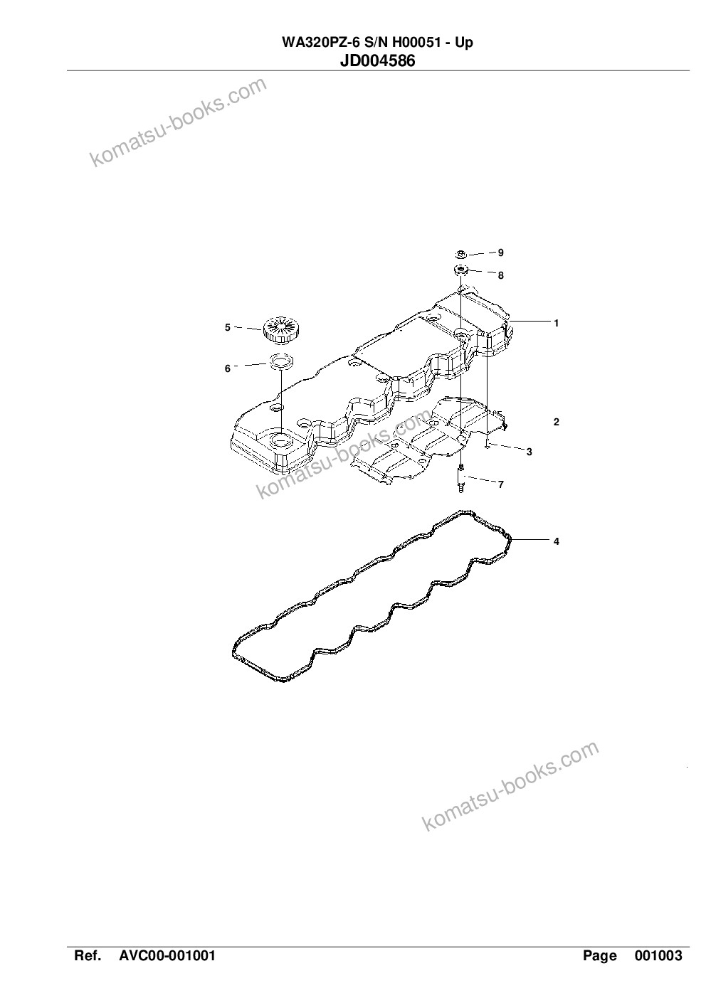 Komatsu wa320pz-6 s/n h00051 - up Parts catalog cover Page 9