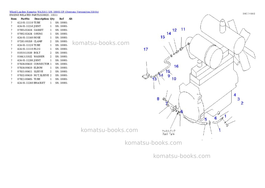 Komatsu WA350-1 S/N 10001-UP (Overseas Version) Parts catalog cover Page 2 Komatsu WA350-1 S/N 10001-UP (Overseas Version) Parts catalog cover Page 2