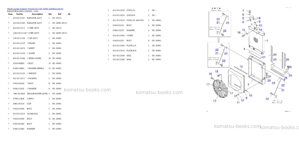 Komatsu wa350-3a-s s/n 50001-52999 Parts catalog cover Page 2 Komatsu wa350-3a-s s/n 50001-52999 Parts catalog cover Page 2