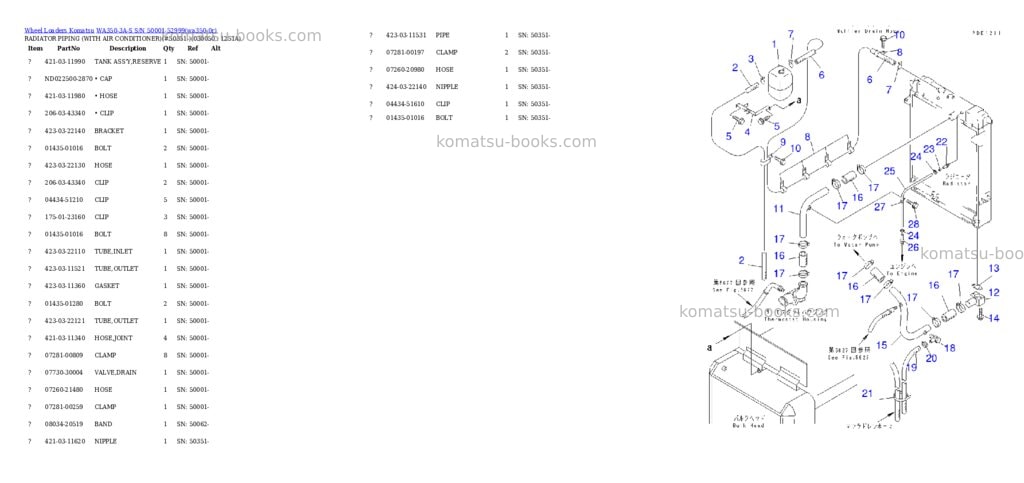 Komatsu wa350-3a-s s/n 50001-52999 Parts catalog cover Page 4 Komatsu wa350-3a-s s/n 50001-52999 Parts catalog cover Page 4