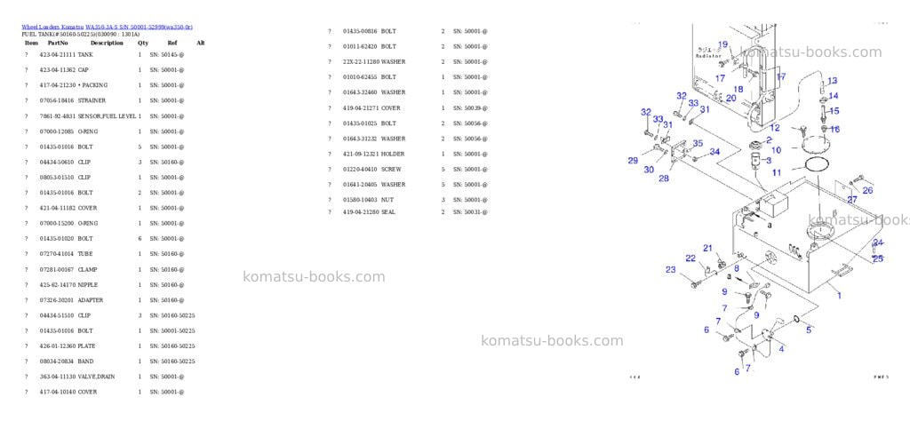 Komatsu wa350-3a-s s/n 50001-52999 Parts catalog cover Page 8 Komatsu wa350-3a-s s/n 50001-52999 Parts catalog cover Page 8