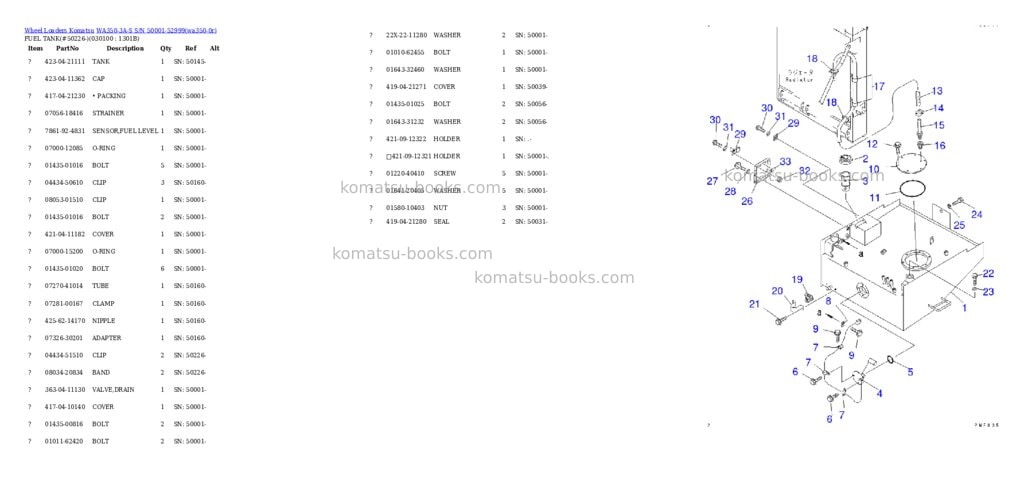 Komatsu wa350-3a-s s/n 50001-52999 Parts catalog cover Page 9 Komatsu wa350-3a-s s/n 50001-52999 Parts catalog cover Page 9