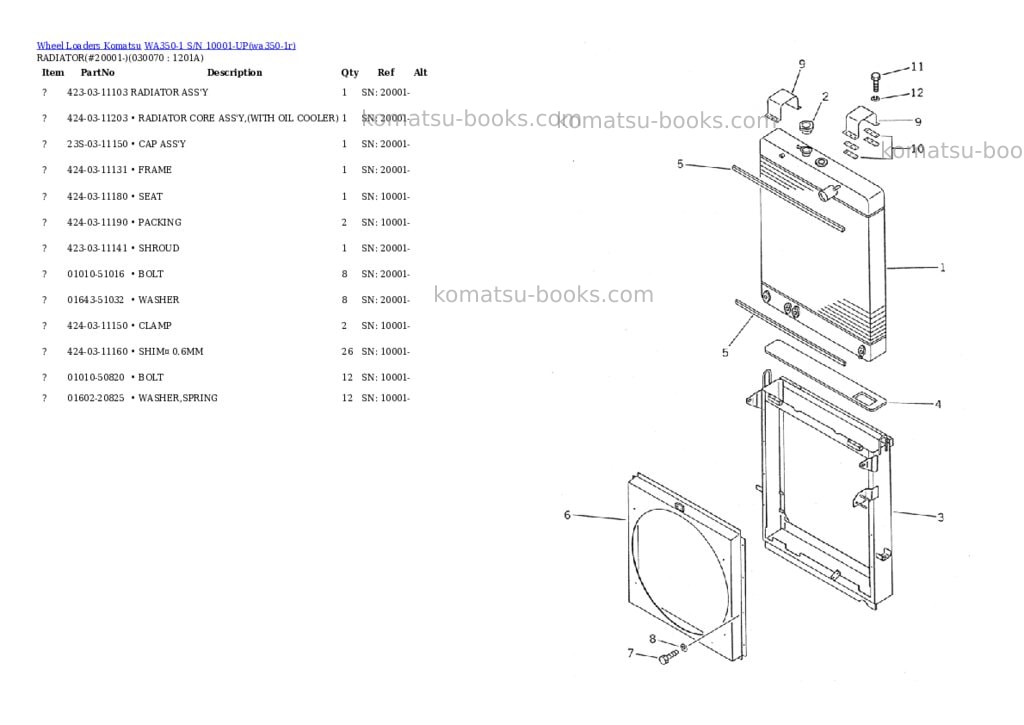 Komatsu wa350-1 s/n 10001-up overseas version Parts catalog cover Page 6 Komatsu wa350-1 s/n 10001-up overseas version Parts catalog cover Page 6
