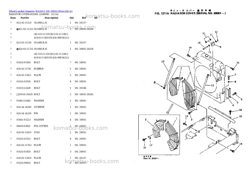 Komatsu wa350-1 s/n 10001-up overseas version Parts catalog cover Page 8 Komatsu wa350-1 s/n 10001-up overseas version Parts catalog cover Page 8