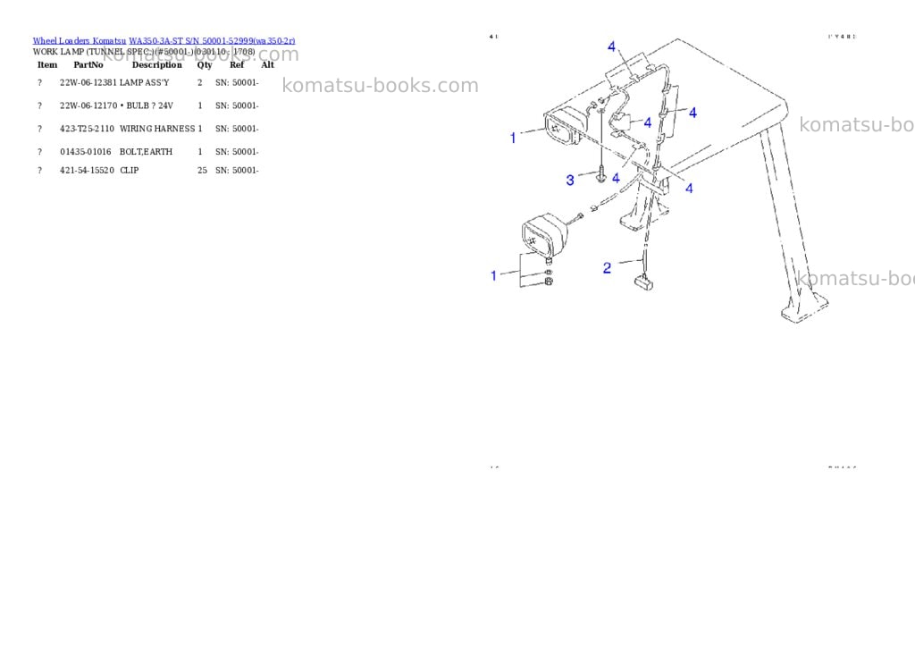 Komatsu wa350-3a-st s/n 50001-52999 Parts catalog cover Page 10