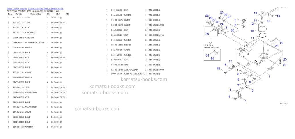 Komatsu wa350-3a-st s/n 50001-52999 Parts catalog cover Page 3