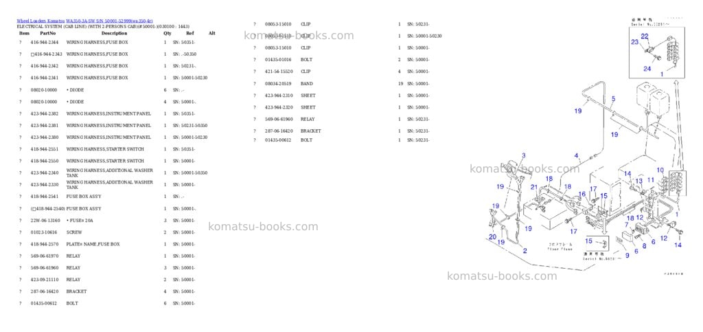 Komatsu wa350-3a-sw s/n 50001-52999 Parts catalog cover Page 9