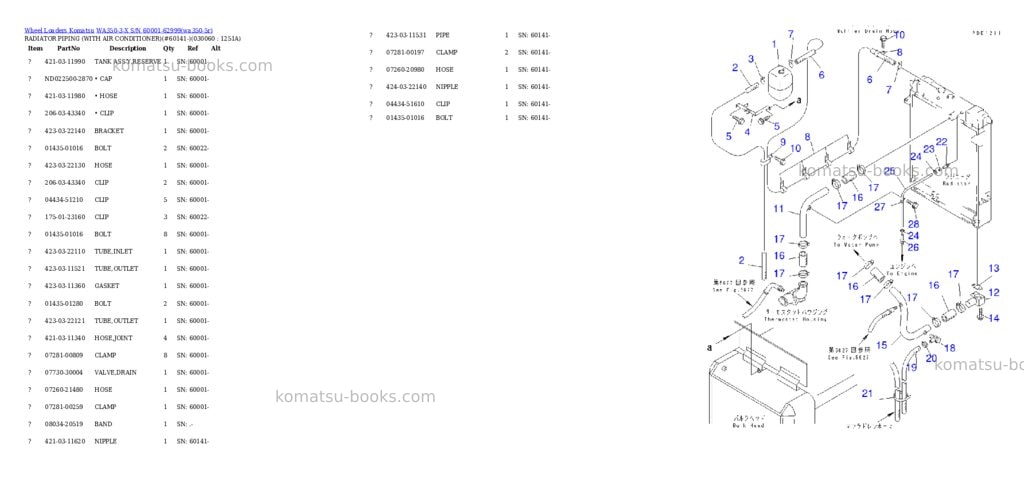 Komatsu wa350-3-x s/n 60001-62999 Parts catalog cover Page 5