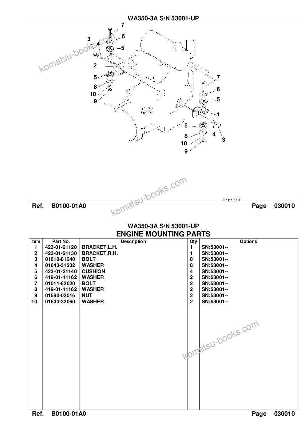 Komatsu wa350-3a s/n 53001-up Parts catalog cover Page 3 Komatsu wa350-3a s/n 53001-up Parts catalog cover Page 3