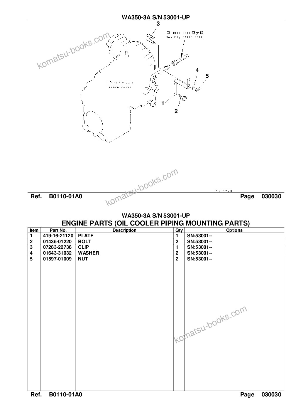 Komatsu wa350-3a s/n 53001-up Parts catalog cover Page 5 Komatsu wa350-3a s/n 53001-up Parts catalog cover Page 5