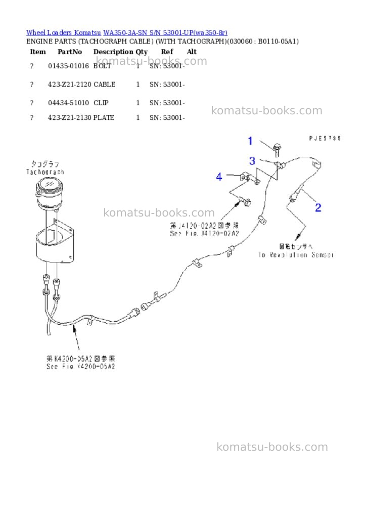 Komatsu wa350-3a-sn s/n 53001-up Parts catalog cover Page 5