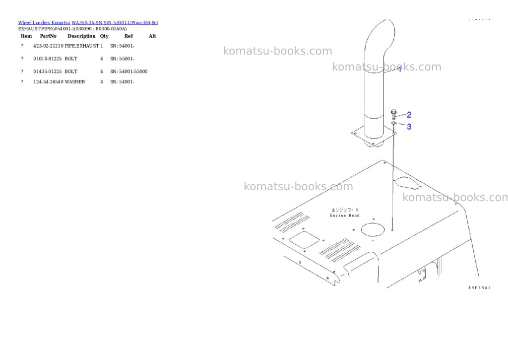 Komatsu wa350-3a-sn s/n 53001-up Parts catalog cover Page 8