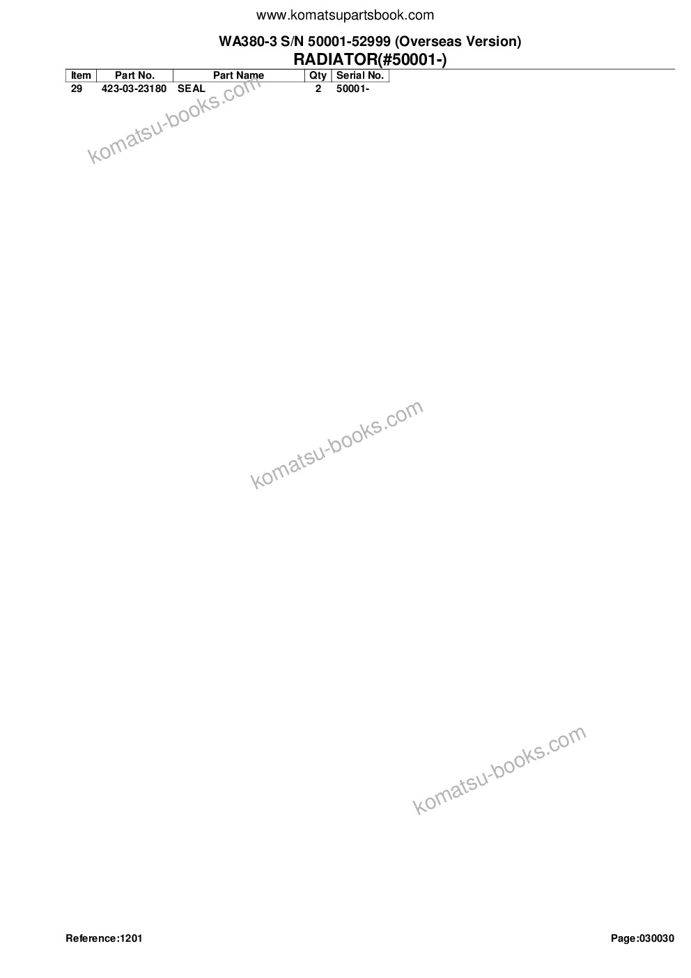 Komatsu wa380-3 s/n 50001-52999 overseas version Parts catalog cover Page 7