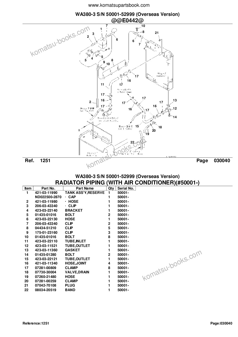 Komatsu wa380-3 s/n 50001-52999 overseas version Parts catalog cover Page 8