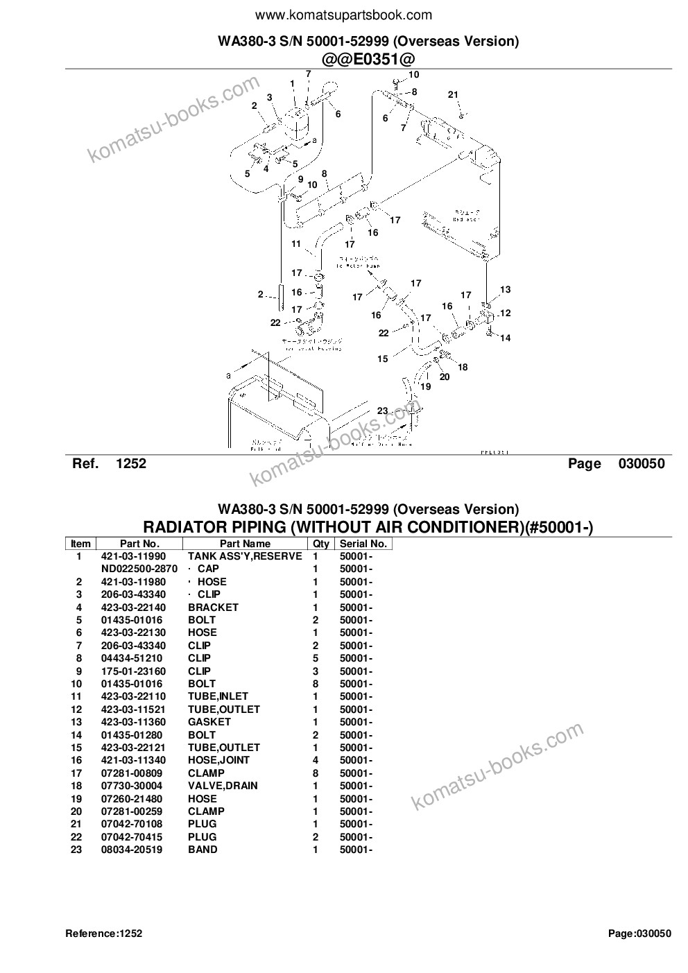 Komatsu wa380-3 s/n 50001-52999 overseas version Parts catalog cover Page 9