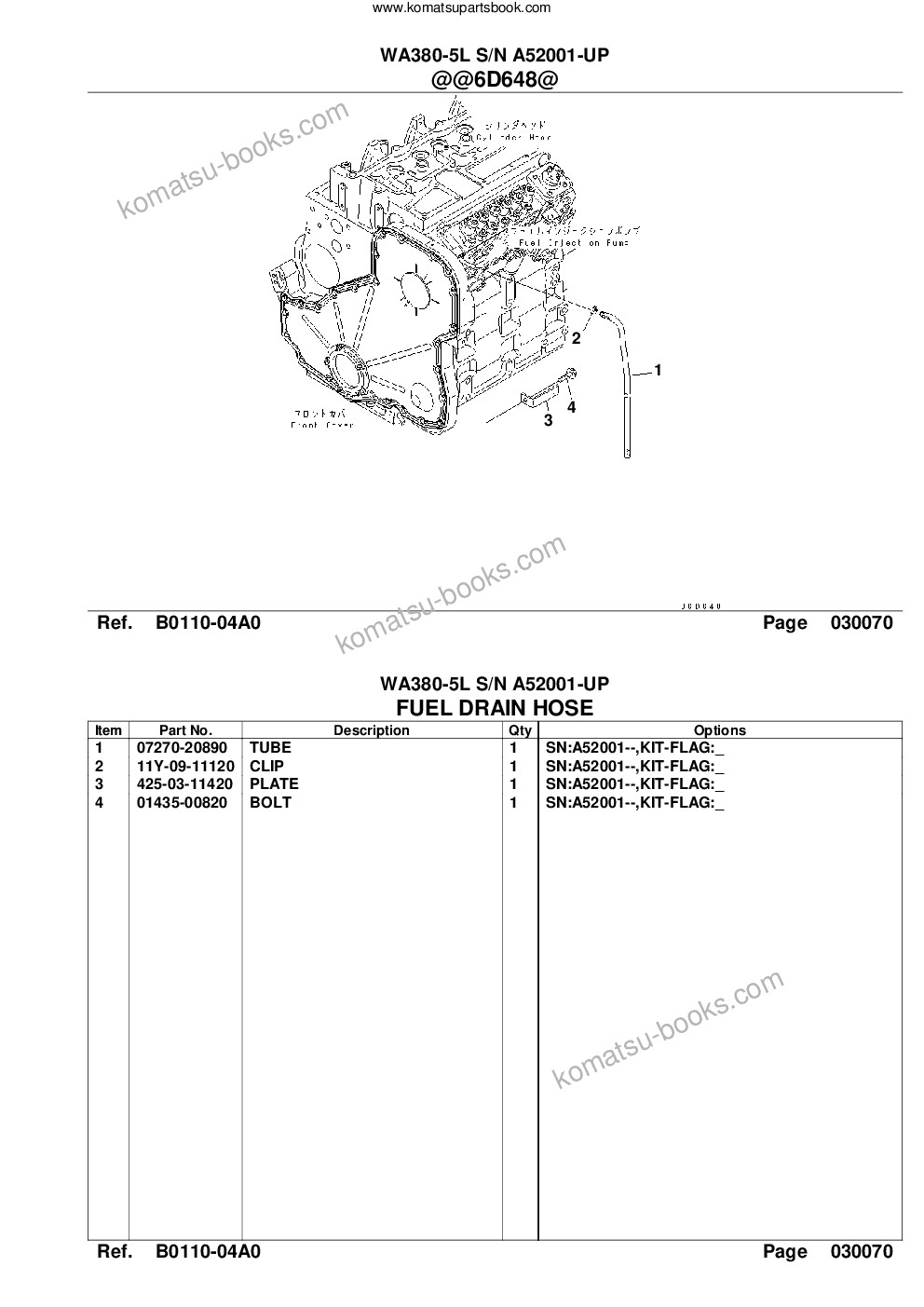 Komatsu wa380-5l s/n a52001-up Parts catalog cover Page 10