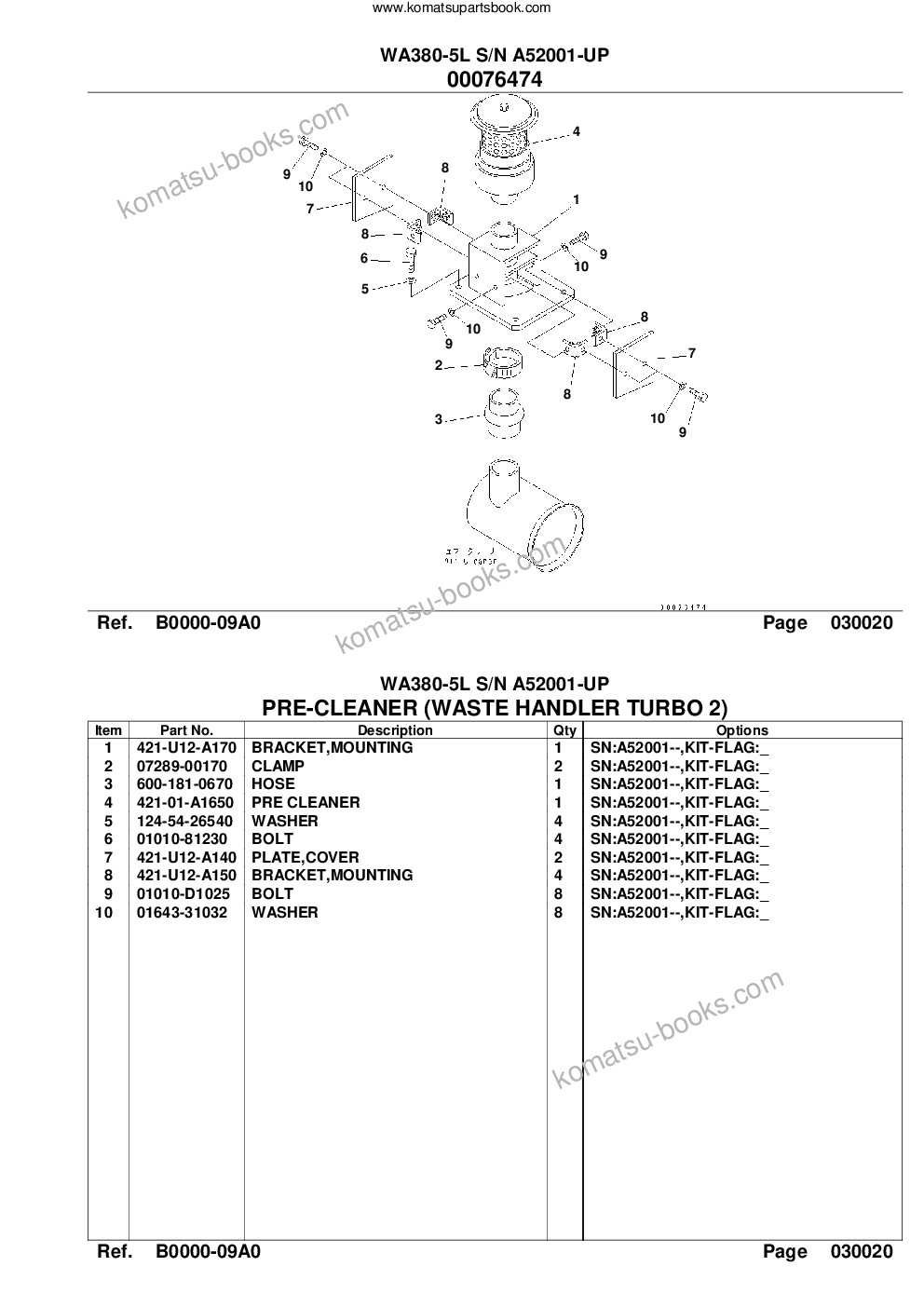 Komatsu wa380-5l s/n a52001-up Parts catalog cover Page 4