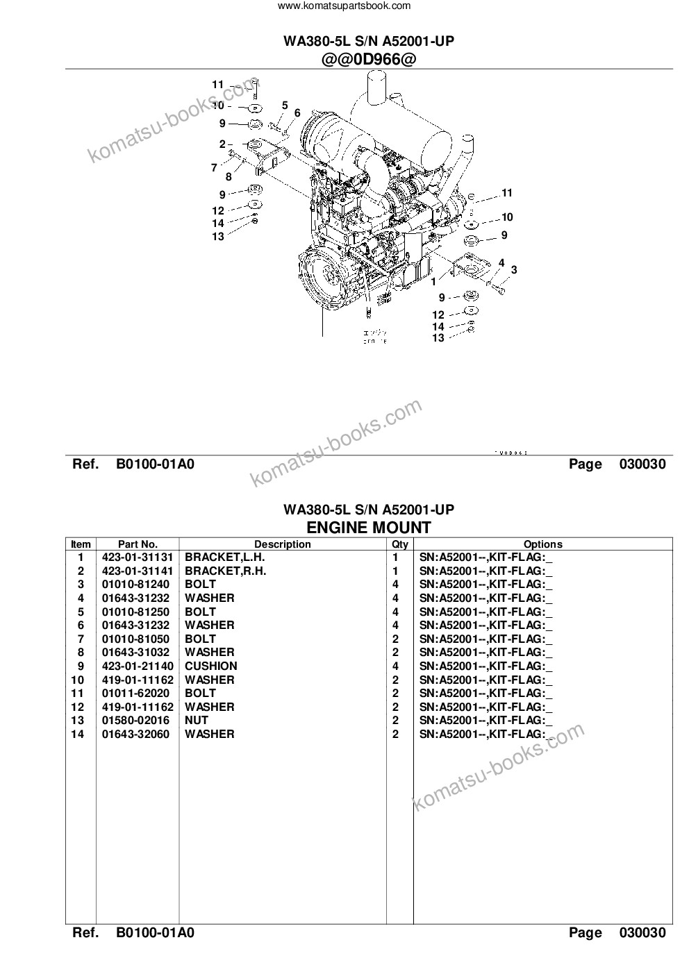 Komatsu wa380-5l s/n a52001-up Parts catalog cover Page 5