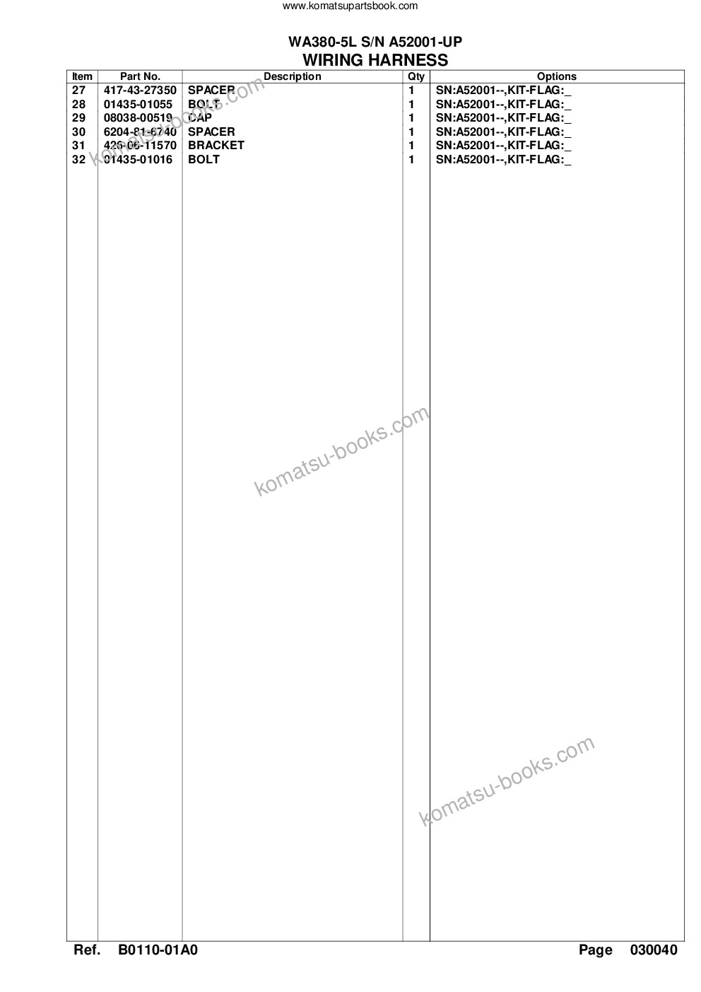 Komatsu wa380-5l s/n a52001-up Parts catalog cover Page 7
