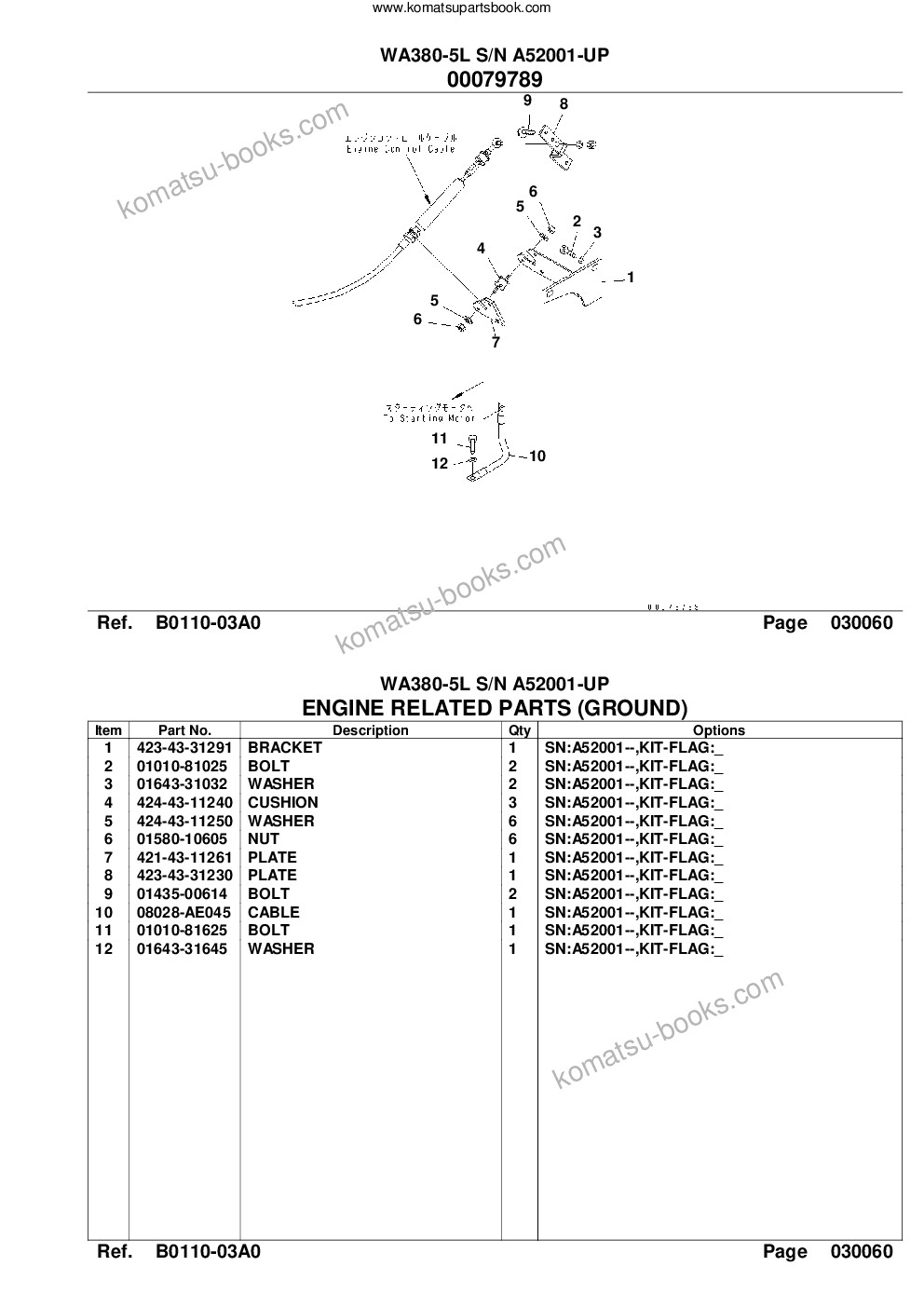 Komatsu wa380-5l s/n a52001-up Parts catalog cover Page 9