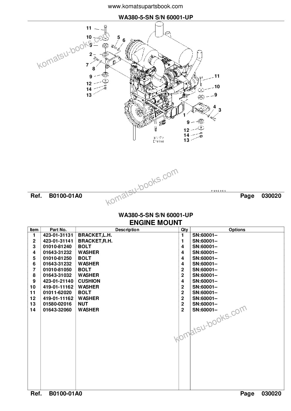 Komatsu wa380-5-sn s/n 60001-up Parts catalog cover Page 4