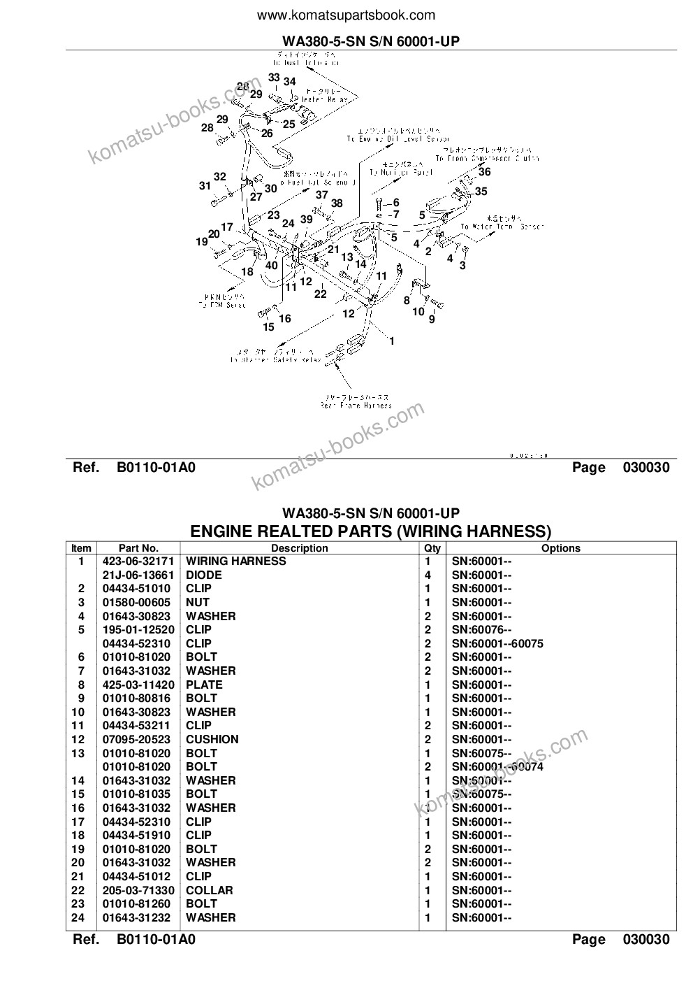 Komatsu wa380-5-sn s/n 60001-up Parts catalog cover Page 5