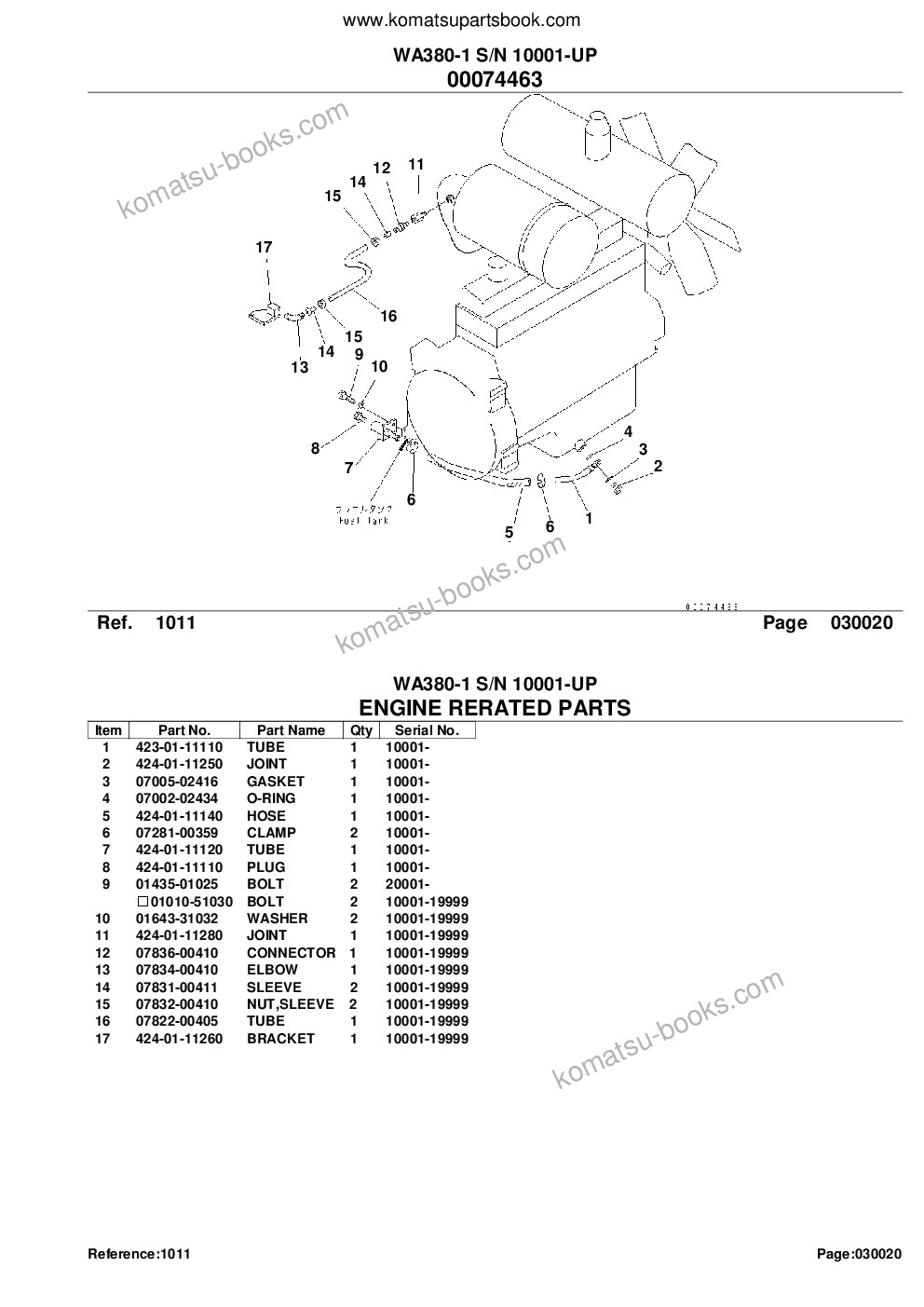 Komatsu wa380-1 s/n 10001-up Parts catalog cover Page 4