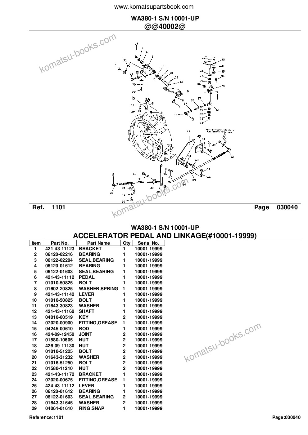 Komatsu wa380-1 s/n 10001-up Parts catalog cover Page 6