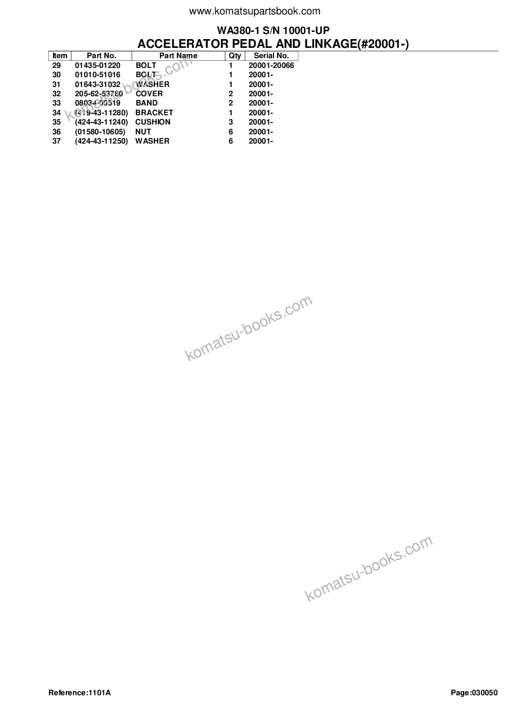 Komatsu wa380-1 s/n 10001-up Parts catalog cover Page 9