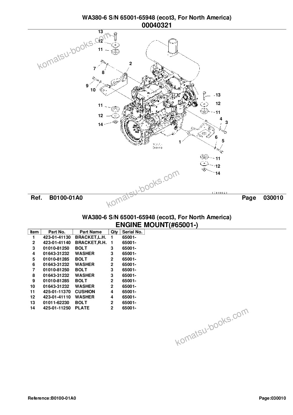 Komatsu wa380-6 s/n 65001-65948 ecot3, for north america Catálogo de piezas cover Page 3