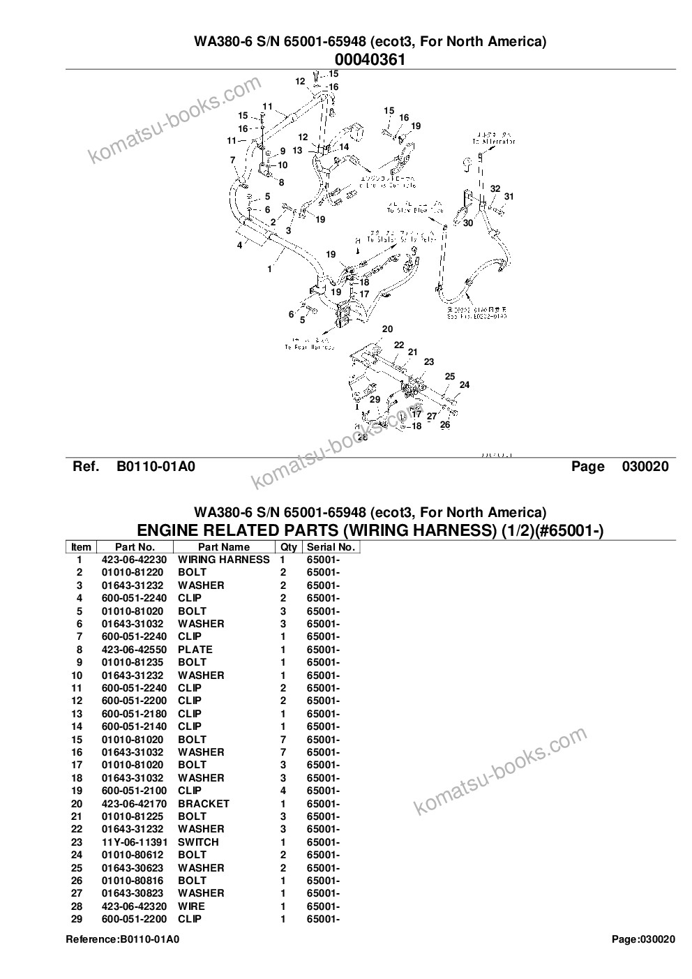 Komatsu wa380-6 s/n 65001-65948 ecot3, for north america Catálogo de piezas cover Page 4
