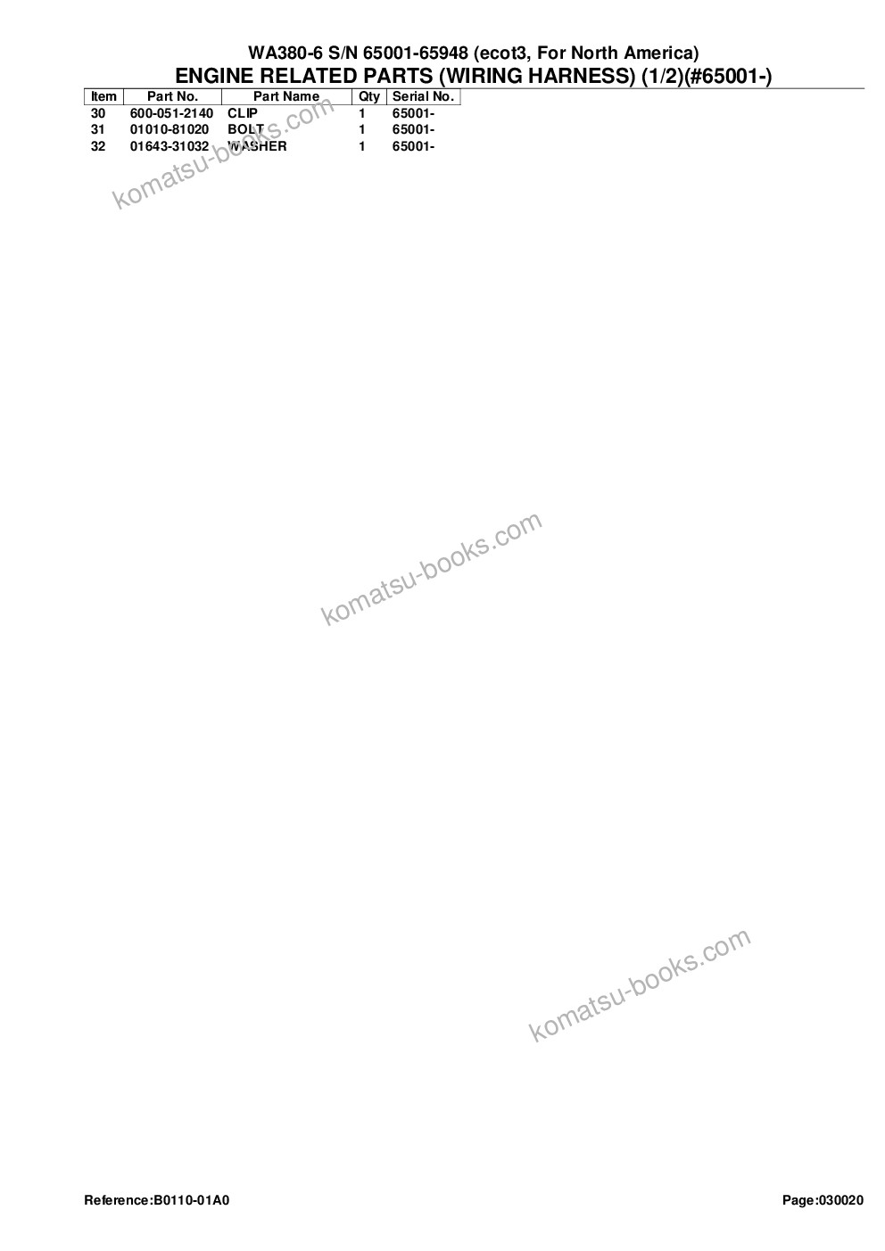 Komatsu wa380-6 s/n 65001-65948 ecot3, for north america Catálogo de piezas cover Page 5