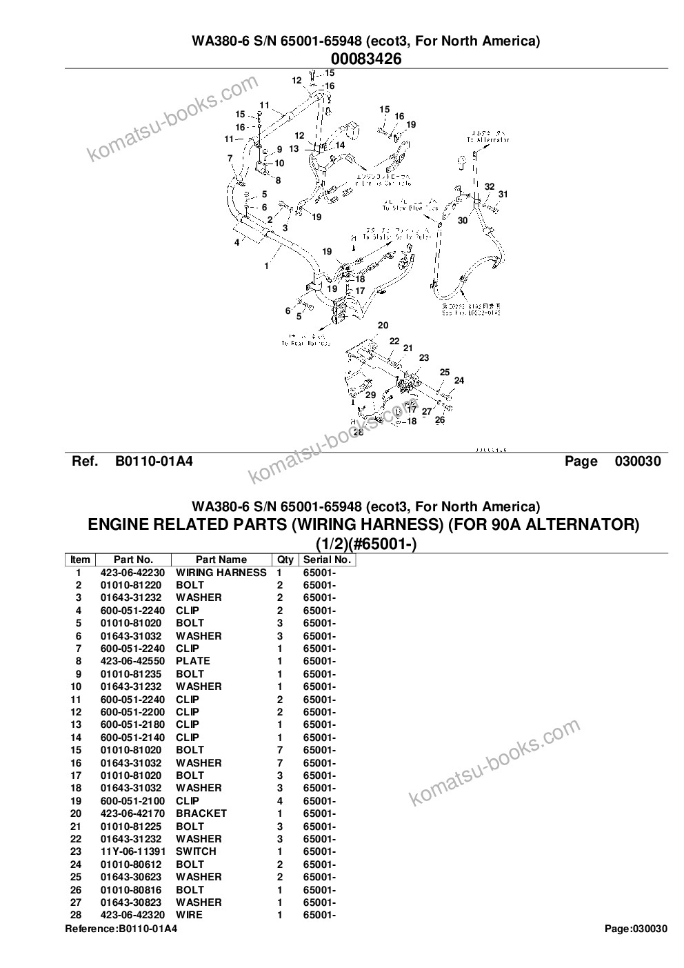 Komatsu wa380-6 s/n 65001-65948 ecot3, for north america Catálogo de piezas cover Page 6