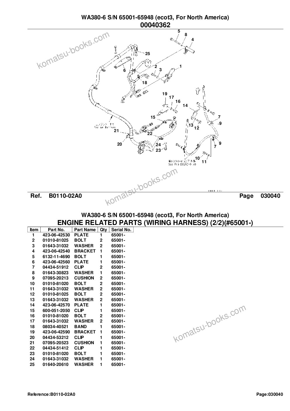 Komatsu wa380-6 s/n 65001-65948 ecot3, for north america Catálogo de piezas cover Page 8
